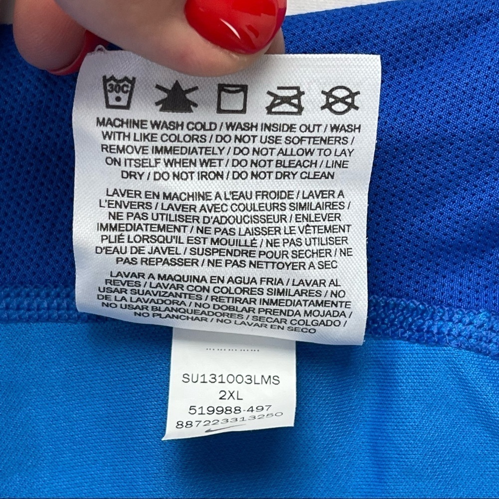 ✅ Nike Pro Combat Dri Fit Compression Cut Out Back blue tee shirt for women XXL - Picture 7 of 14